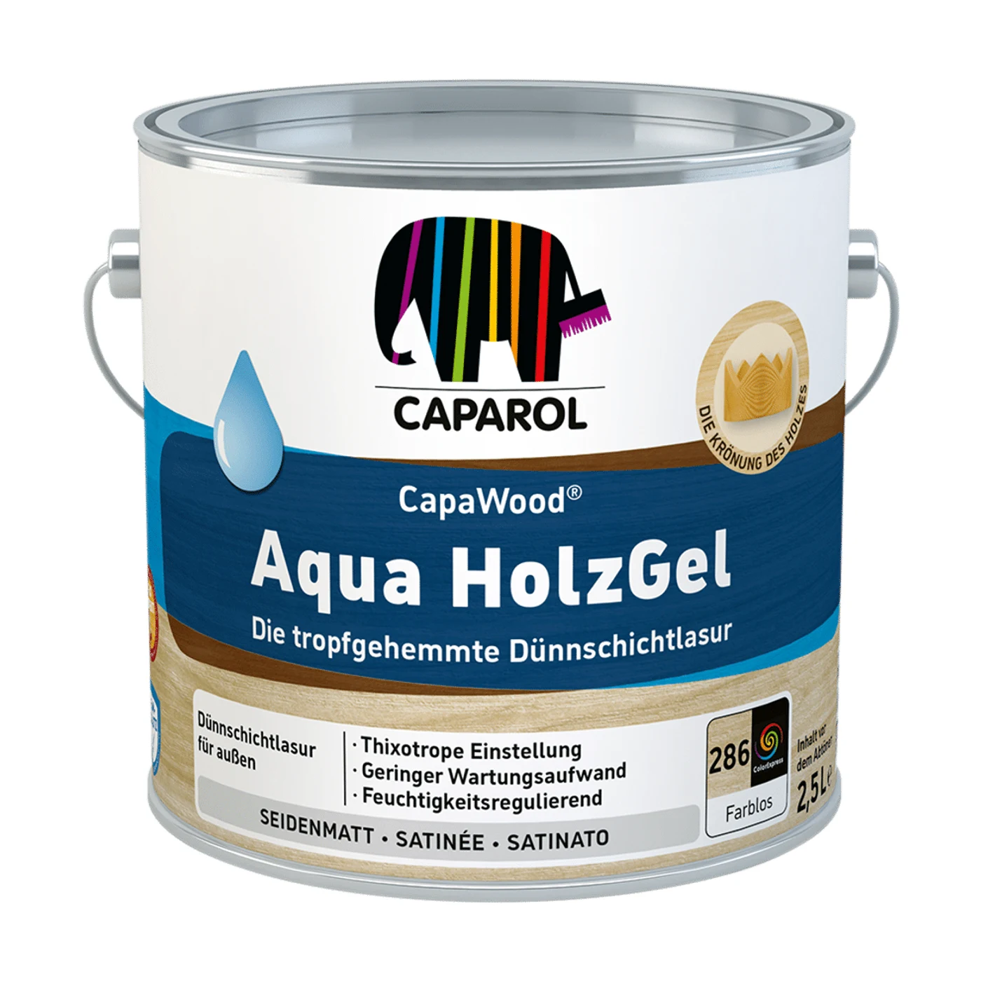 Caparol CapaWood Aqua HolzGel Holzlasur Wunschfarbton – Packshot Hersteller