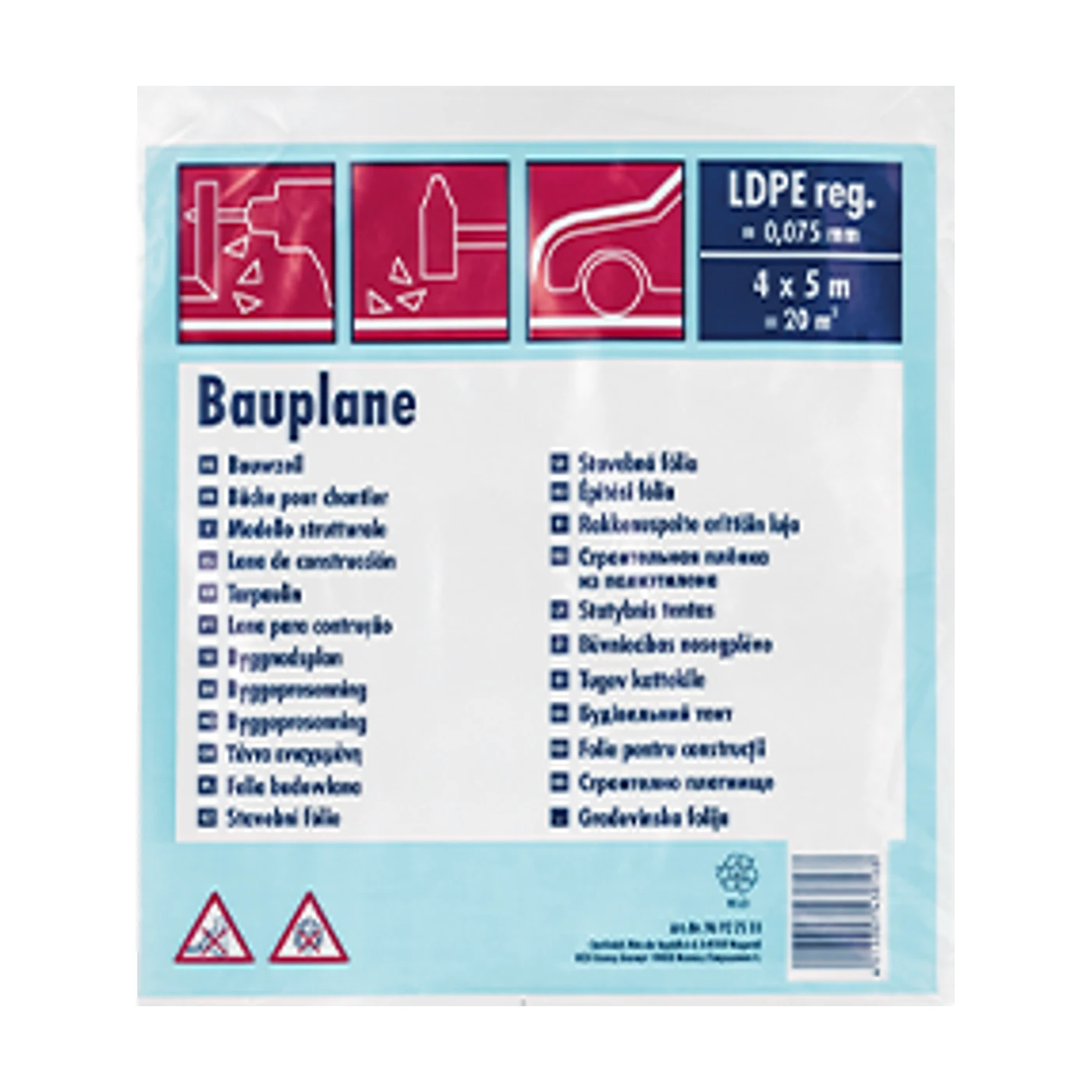 ColorExpert Abdeckfolie schwarz LDPE 75µm 20m²