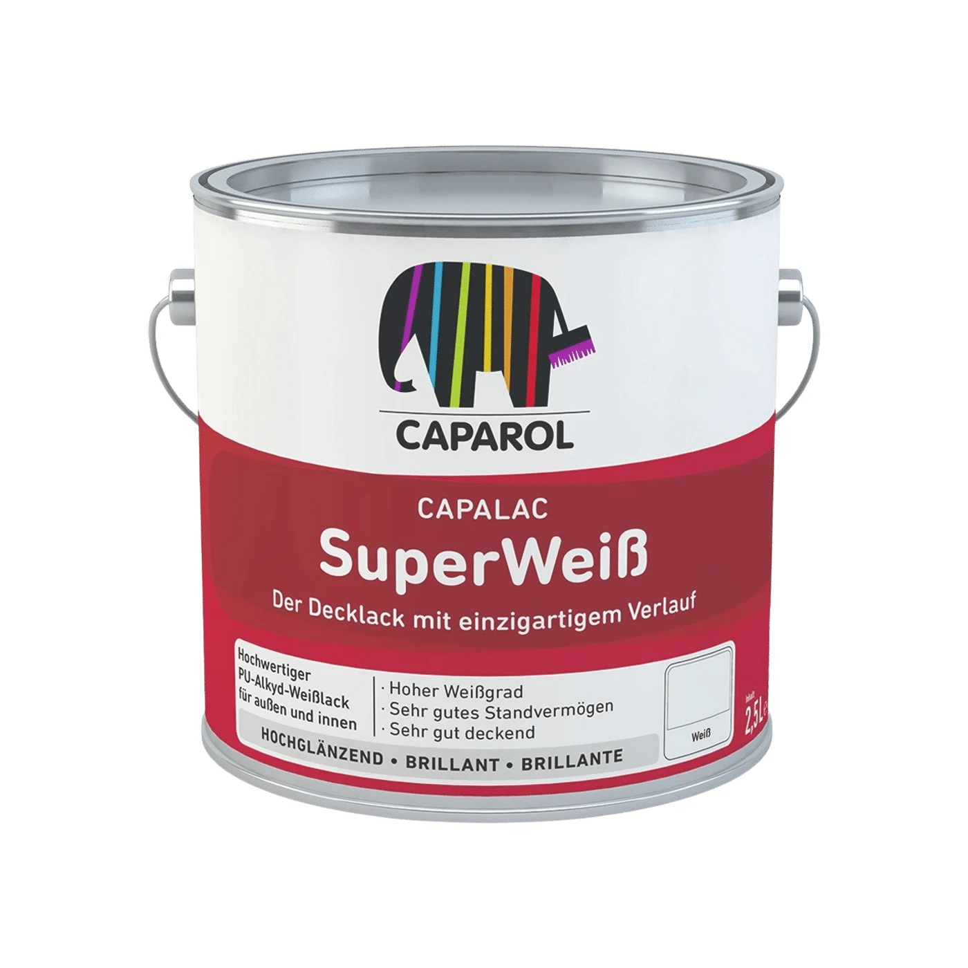 Caparol Capalac SuperWeiß Weißlack hochglänzend – Packshot Hersteller