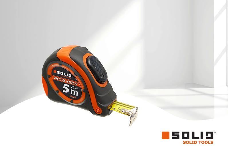 SOLID Rollmaßband - Rollmeter 5m / 25mm Auto-Hold SOLID Rollmaßband - Rollmeter 5m / 25mm Auto-Hold
