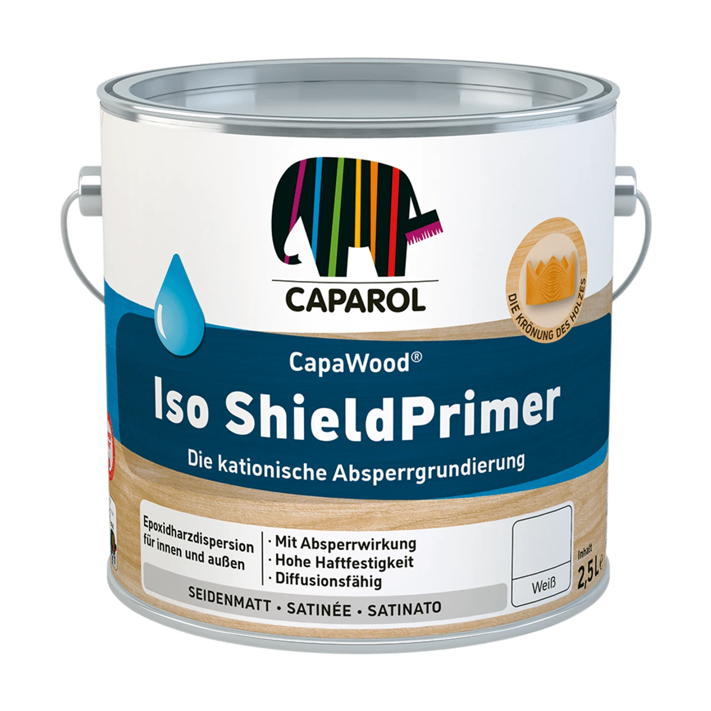 Caparol CapaWood Iso ShieldPrimer Absperrgrundierung weiß – Packshot Hersteller