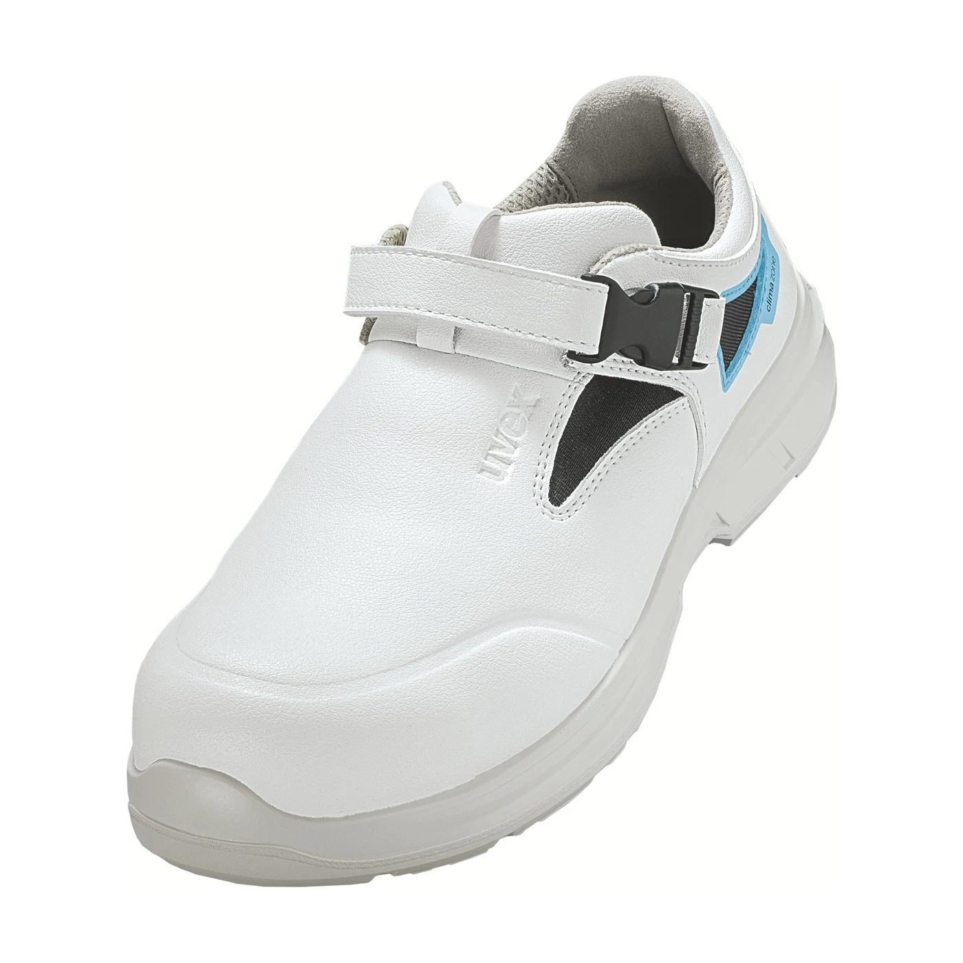uvex 1 sport white S1 Sicherheitsschuhe weiß mit Klett – Packshot Hersteller