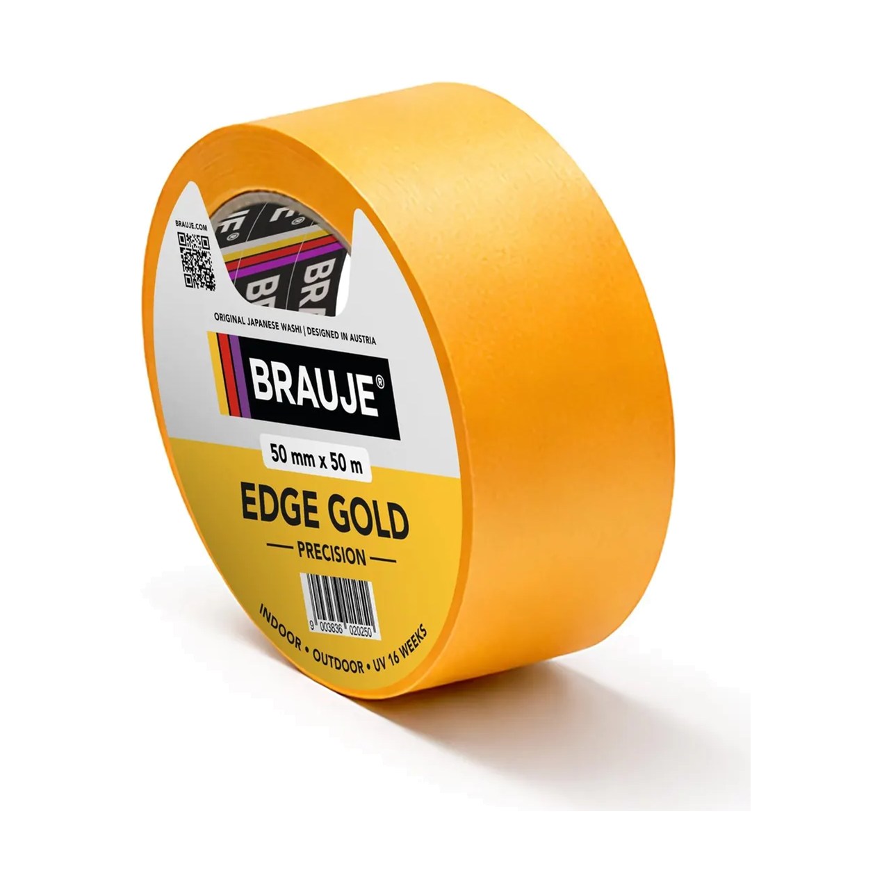 BRAUJE EDGE GOLD Precision Goldband aus Washi, Rolle 50 m (abgebildet 50 mm)