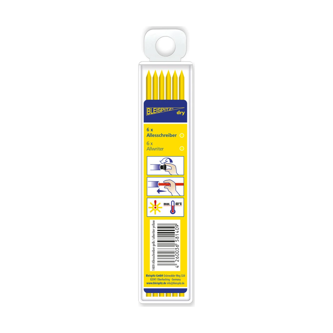 Bleispitz dry 2in1 Tiefloch-Marker & Druckbleistift