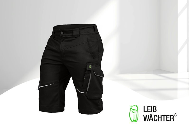 Leibwächter Arbeitsshorts - Bermudas Flexline schwarz/grau