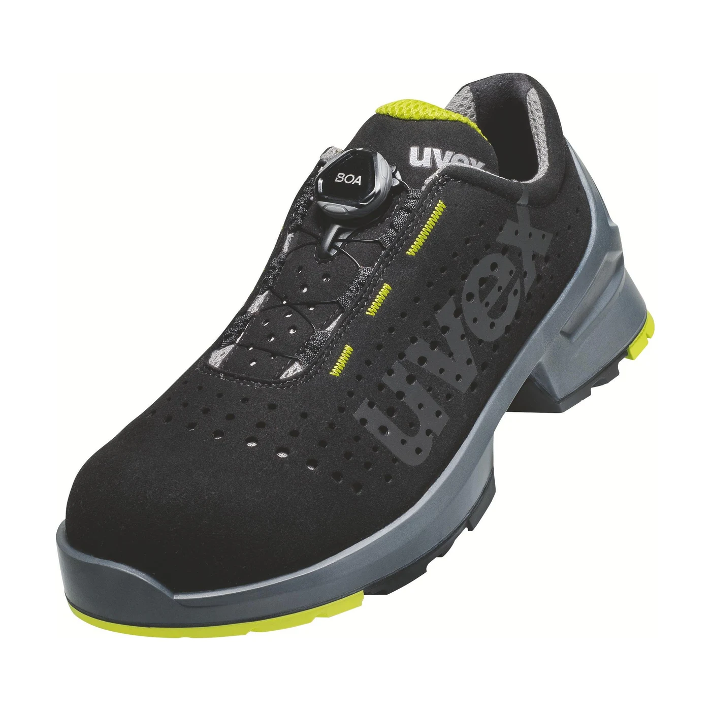 uvex 1 BOA S1 Sicherheitsschuhe schwarz/lime – Packshot Hersteller