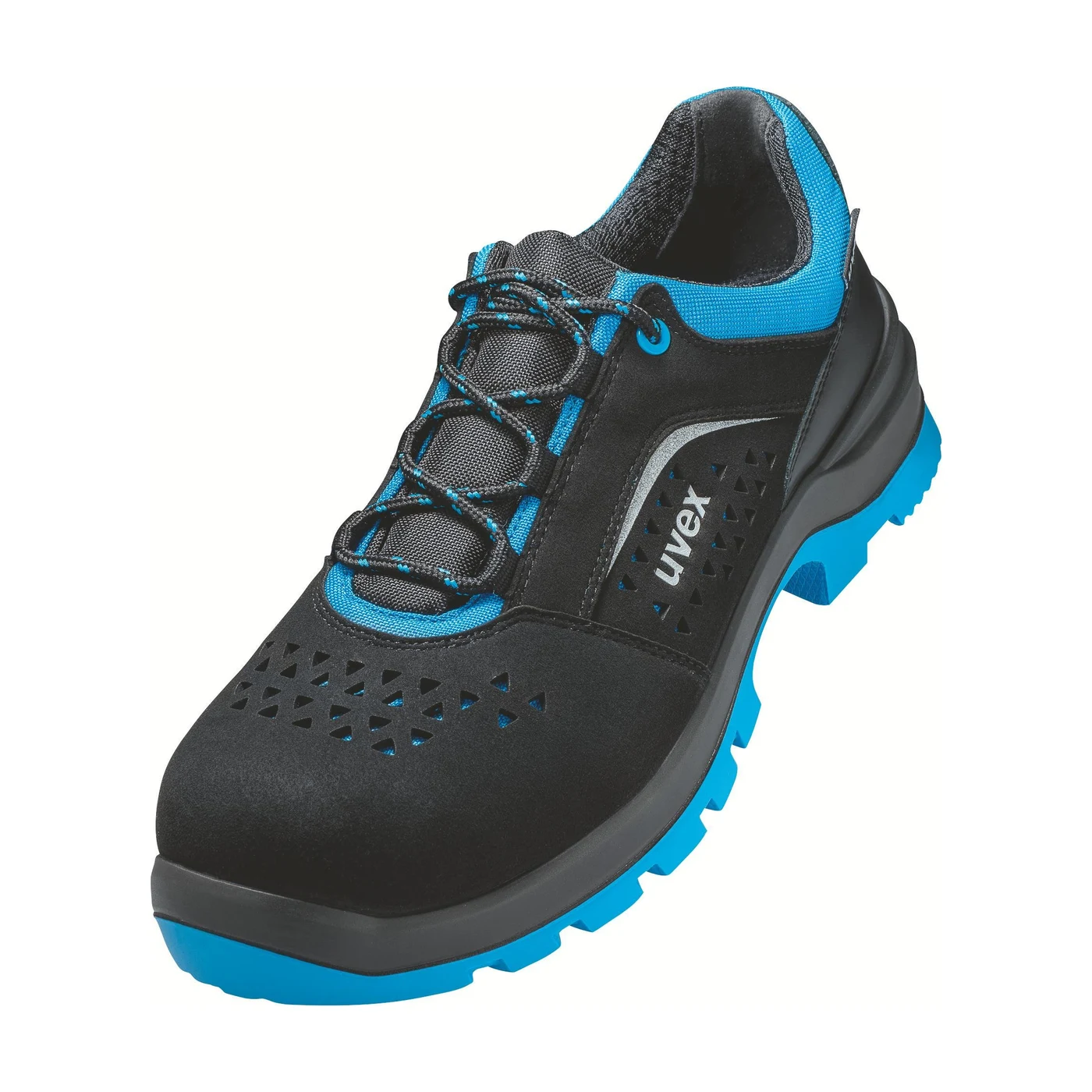 uvex 2 xenova S1 Sicherheitsschuhe gelocht schwarz/blau – Packshot Hersteller