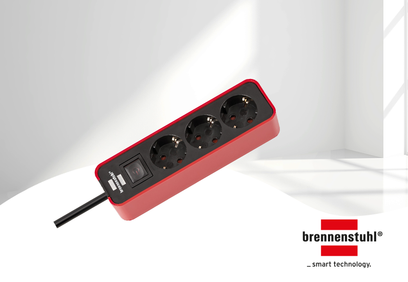 Brennenstuhl Ecolor Steckdosenleiste rot/schwarz 1,5m